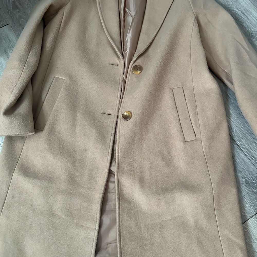 GAP Women's Classic Tan wool Coat - Picture 6 of 7